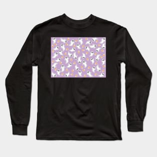 Ghost Candy Corn on Purple Long Sleeve T-Shirt